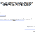 Free Nevada Notary Acknowledgement Forms Pdf Word