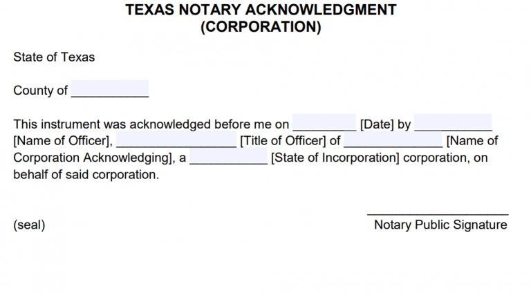 Texas Notary Acknowledgment Stamp Notary Net Riset