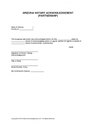 Free Arizona Notary Acknowledgement Forms - PDF - Word