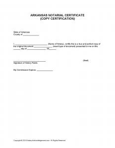 Free Arkansas Notary Acknowledgement Forms - PDF - Word