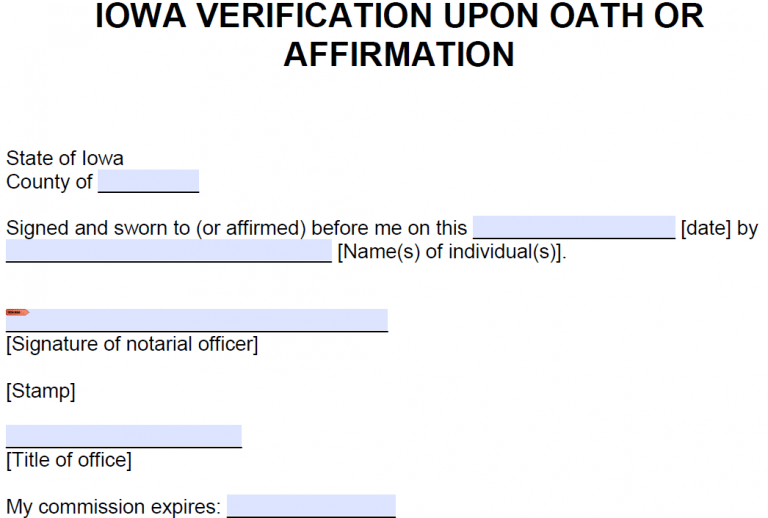 Free Iowa Notary Acknowledgment Forms Pdf Word 2216