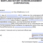 Free Maryland Notary Acknowledgement - Individual - PDF - Word