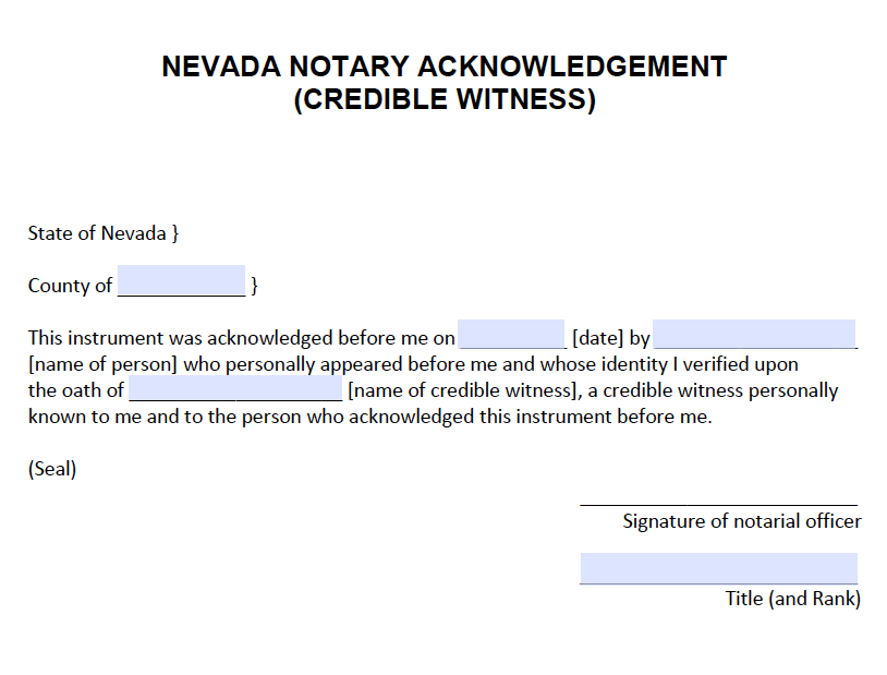 notary statement to witness a signature