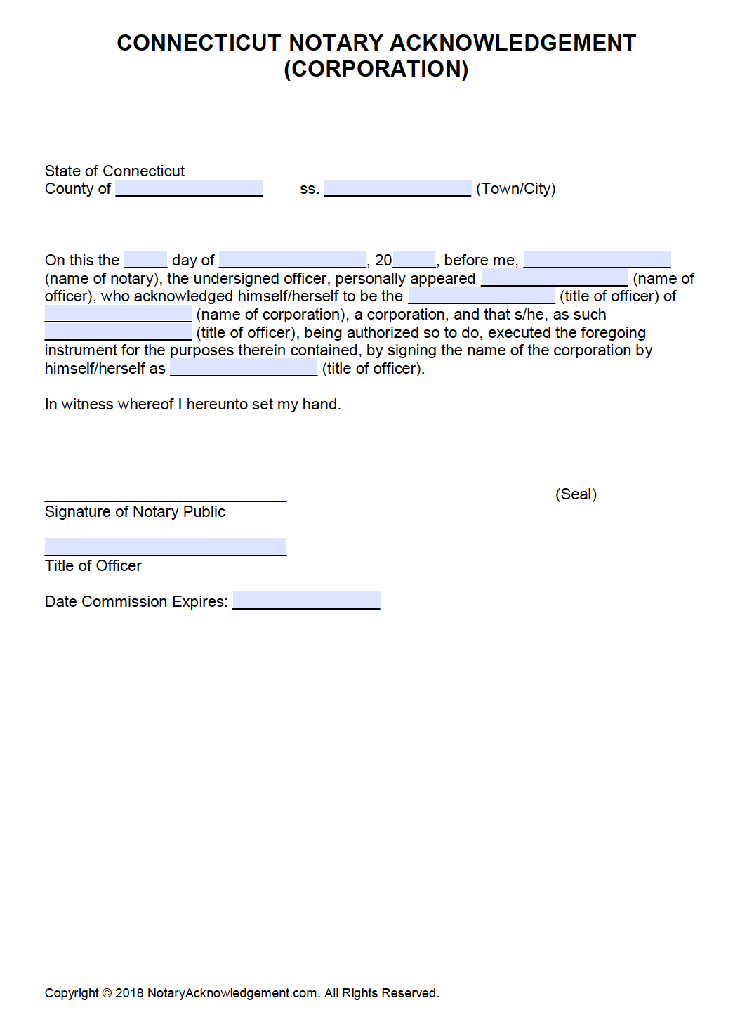 State Of Ct Notary Public