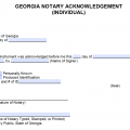 Free Georgia Notary Acknowledgement Forms - PDF - Word