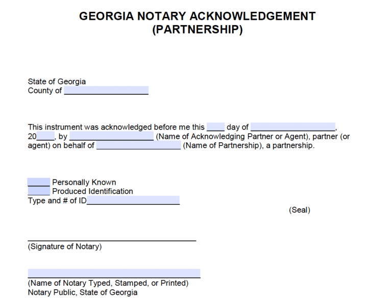 Free Notary Acknowledgement Forms PDF Word
