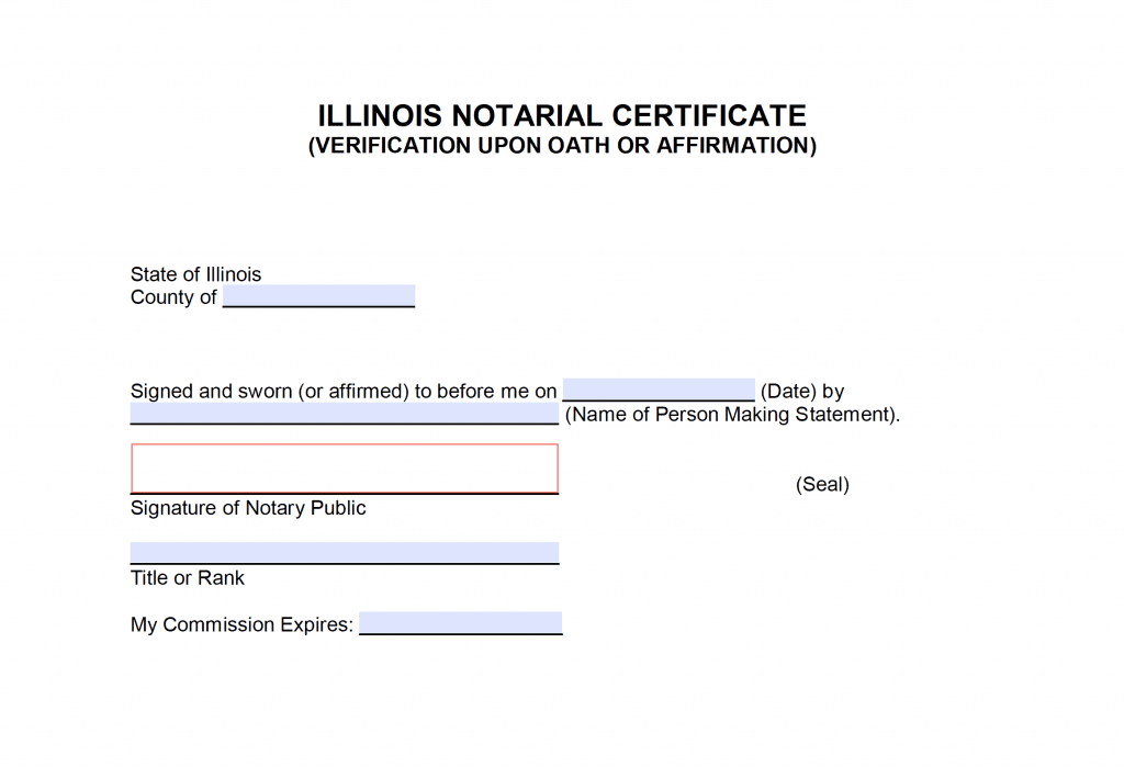 Free Illinois Notary Acknowledgement Forms PDF Word
