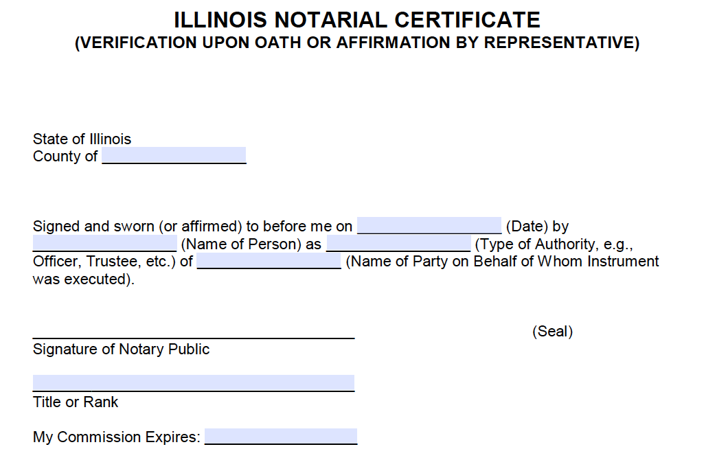 illinois certificate of title example
