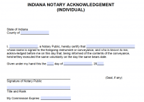 Free Indiana Notarial Certificate - Jurat - PDF - Word