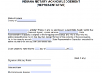 Free Indiana Notarial Certificate - Jurat - PDF - Word