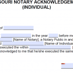 Free Missouri Notary Acknowledgement - Corporation - PDF - Word