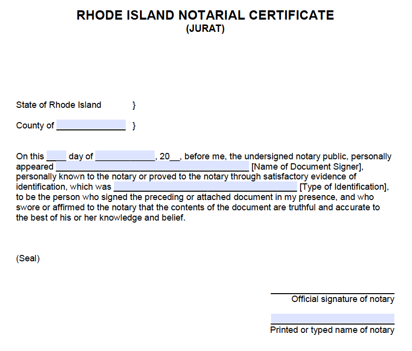 Jurat Notary Form Printable 9500