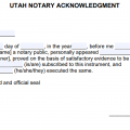 Free Utah Notary Acknowledgement Forms – PDF – Word