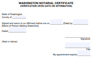 Free Washington Notary Acknowledgement Forms - PDF - Word