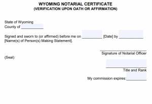 Free Wyoming Notary Acknowledgement Forms – PDF – Word